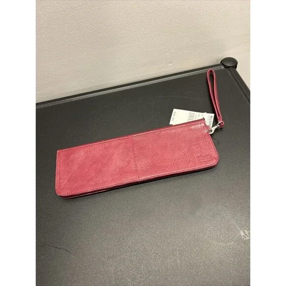 NWT Wilsons Leather Red Wristlet Clutch Purse - Picture 4 of 9